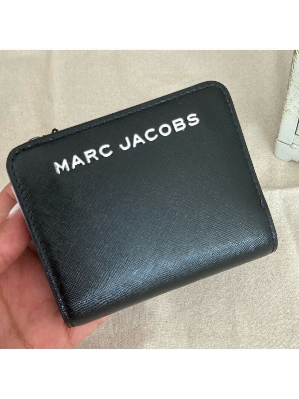 New Marc Jacobs trademarc mini compact Black & silver hardwear Wallet
